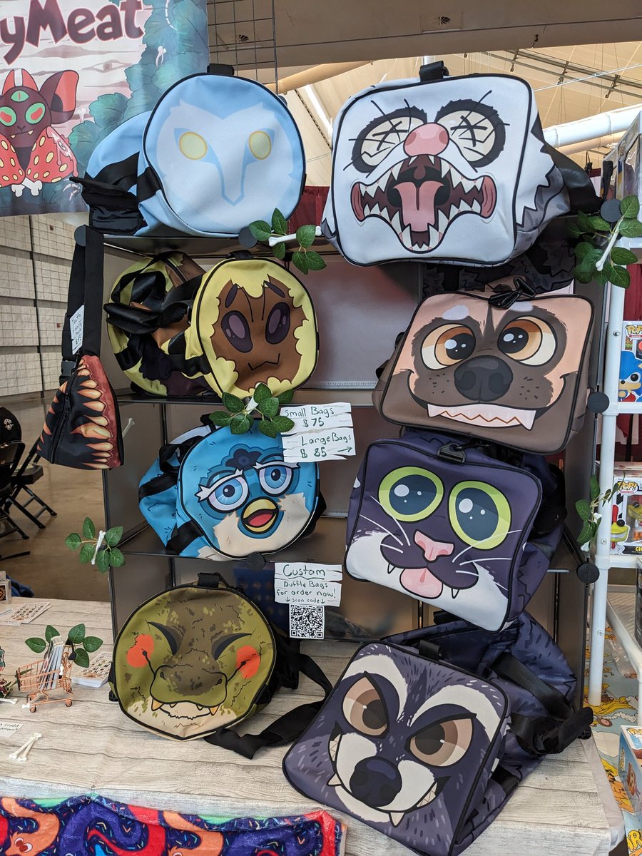 BerryMeatArt's tweet image. IT IS TIME!!! 
come find me in the dealers den at AC!!
got new kigusuits, plushies, duffle bags, trading cards, and more!!