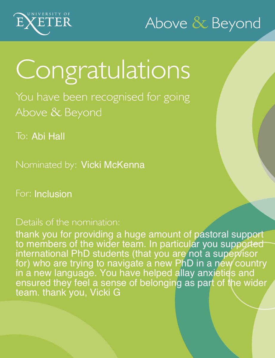 Abi Hall (@abijhall) on Twitter photo Thanks to the awesome @VickiG_physio for the nomination. It means a lot…. X <a href="/ExeterMed/">Exeter Med School</a> Thanks to the awesome @VickiG_physio for the nomination. It means a lot…. X <a href="/ExeterMed/">Exeter Med School</a>
