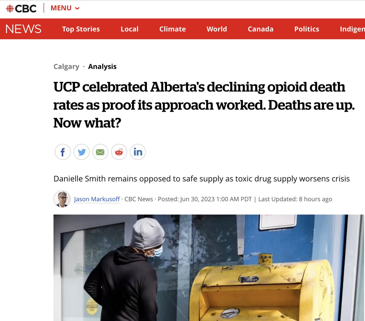 profbenperrin's tweet photo. #UCP waited until the week of the Canada Day long weekend to release data showing a record-breaking number of Albertans dying from unregulated drugs

They're hoping people don't see the coverage or read the commentary that keeps rolling in. https://t.co/bwiUtEgunV