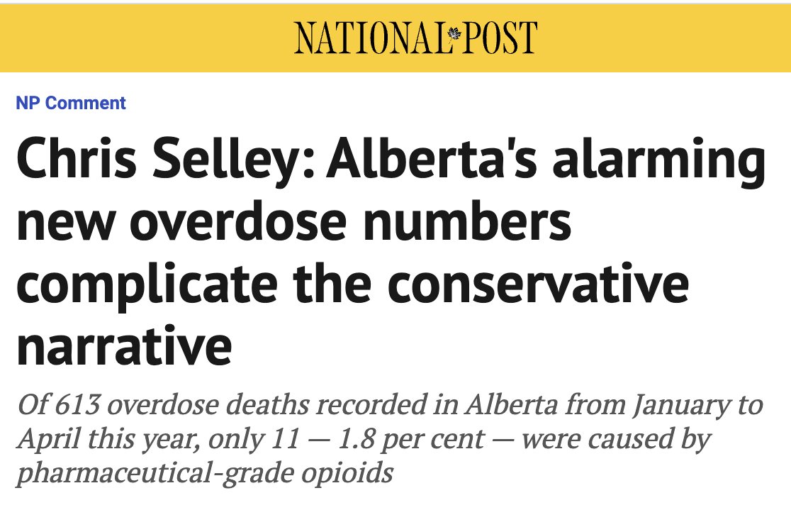 profbenperrin's tweet photo. #UCP waited until the week of the Canada Day long weekend to release data showing a record-breaking number of Albertans dying from unregulated drugs

They're hoping people don't see the coverage or read the commentary that keeps rolling in. https://t.co/bwiUtEgunV