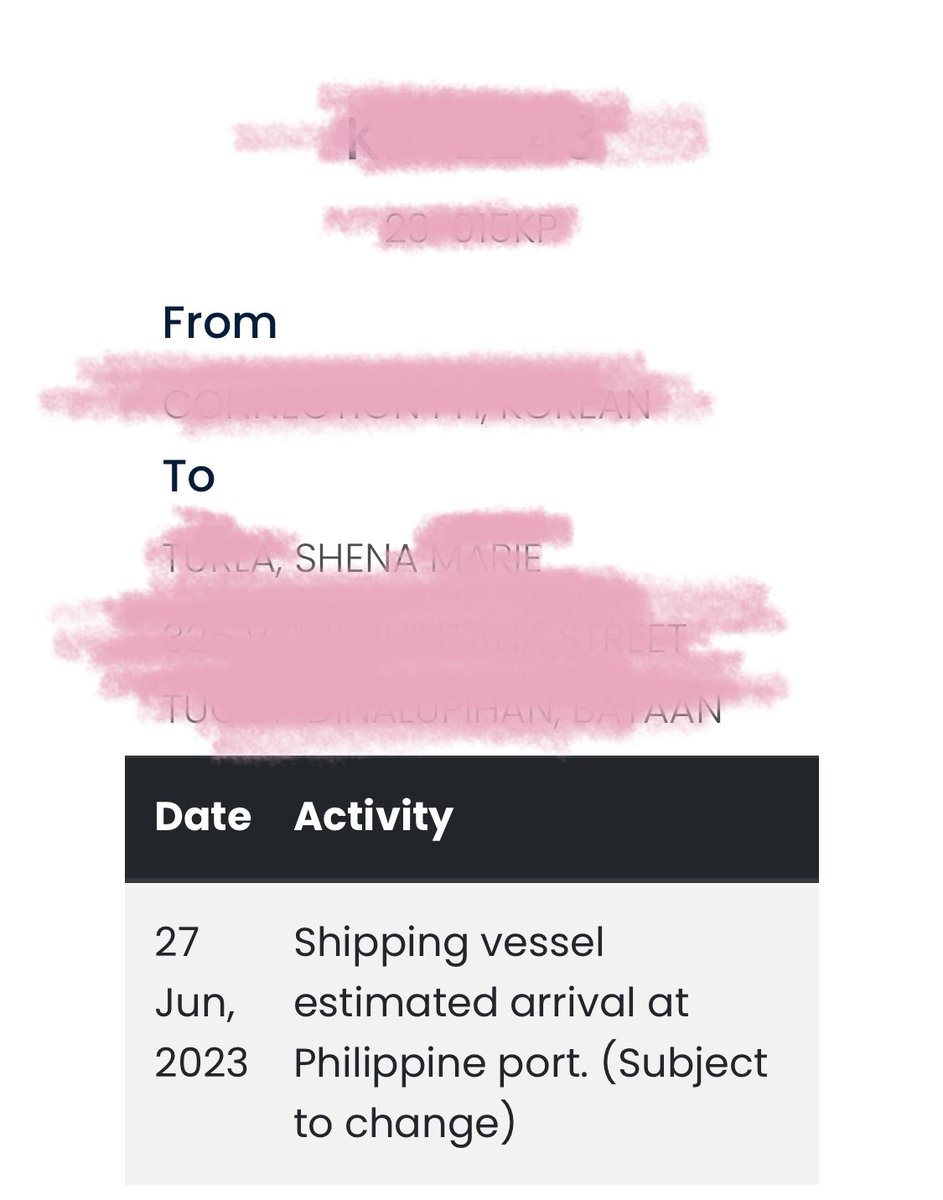 EngeneSells's tweet photo. #engenesells_updates
dark blood neta box 1
β hanggang ngayon po di pa rin nauupdate yung tracking pero ang sabi ni consol nsa manila port na and possible delivery ay next week~ thank youuu!! https://t.co/j4mVcaUKwy