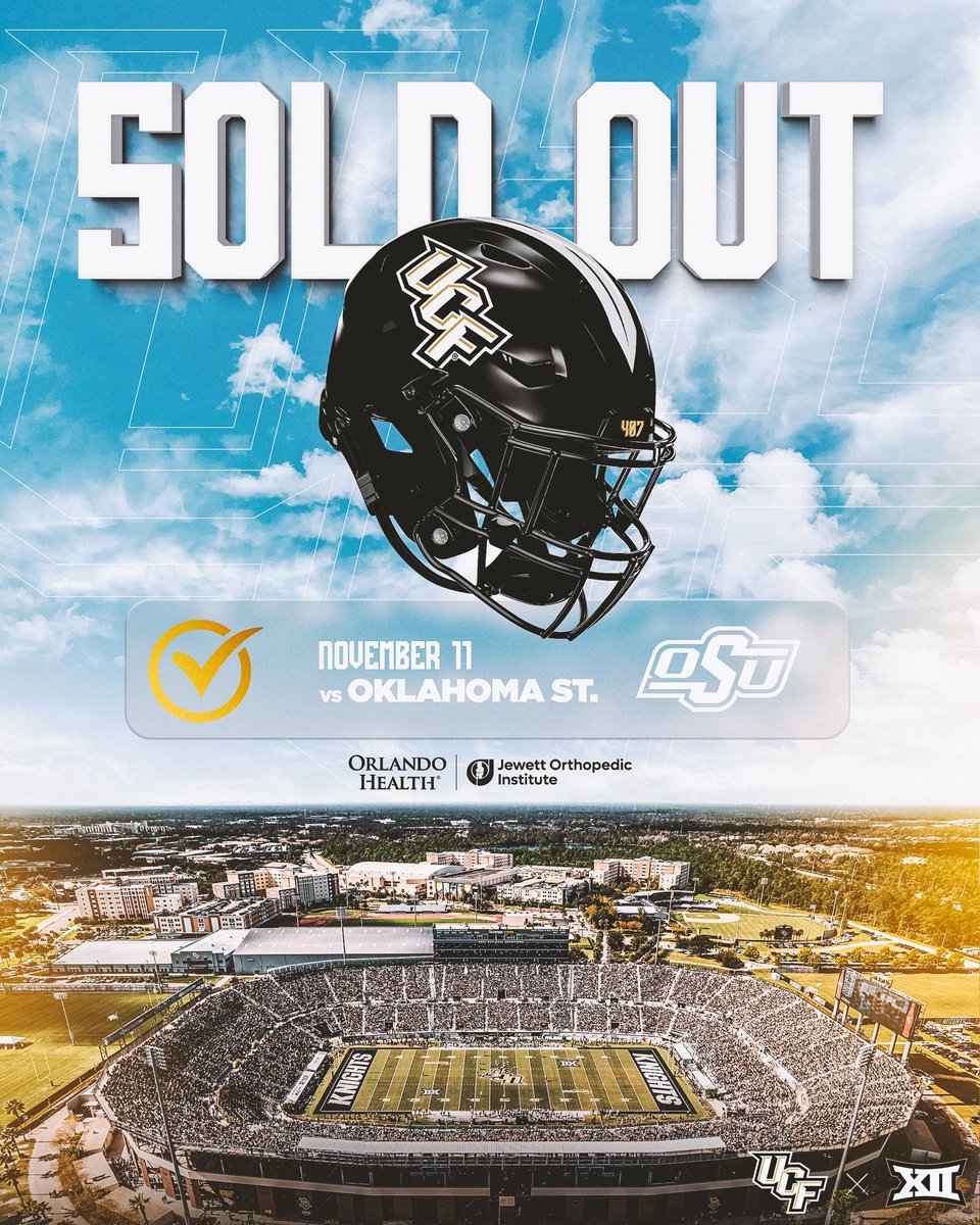 3…2…1…our Big 12 matchup vs. OK State becomes the third sellout in three days 🔥

🎟️ ucfknights.co/23singlegame