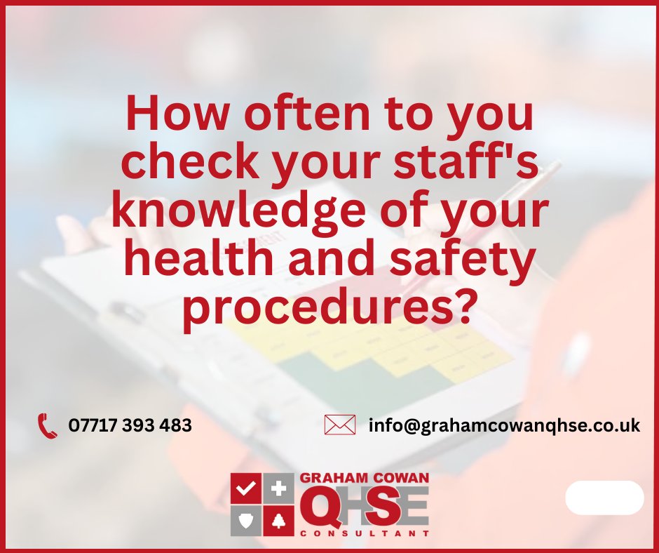 Having health and safety procedures in the workplace is no use if your staff aren't fully up to speed with them.

Ensure that you undertake regular proficiency tests, to be certain that your staff know what to do in any given situation.

#safety #healthandsafety #firesafety