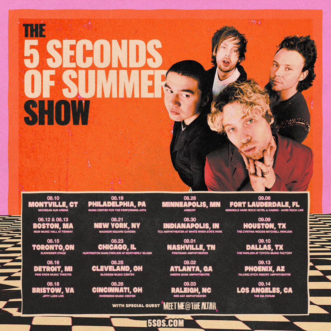 MMATAband's tweet image. Excited to announce that we will be opening up for @5sos! MEET ME @ MADISON SQUARE GARDEN! 🫡 ♥️🤘🏾 Let us know which show you’re hitting!!