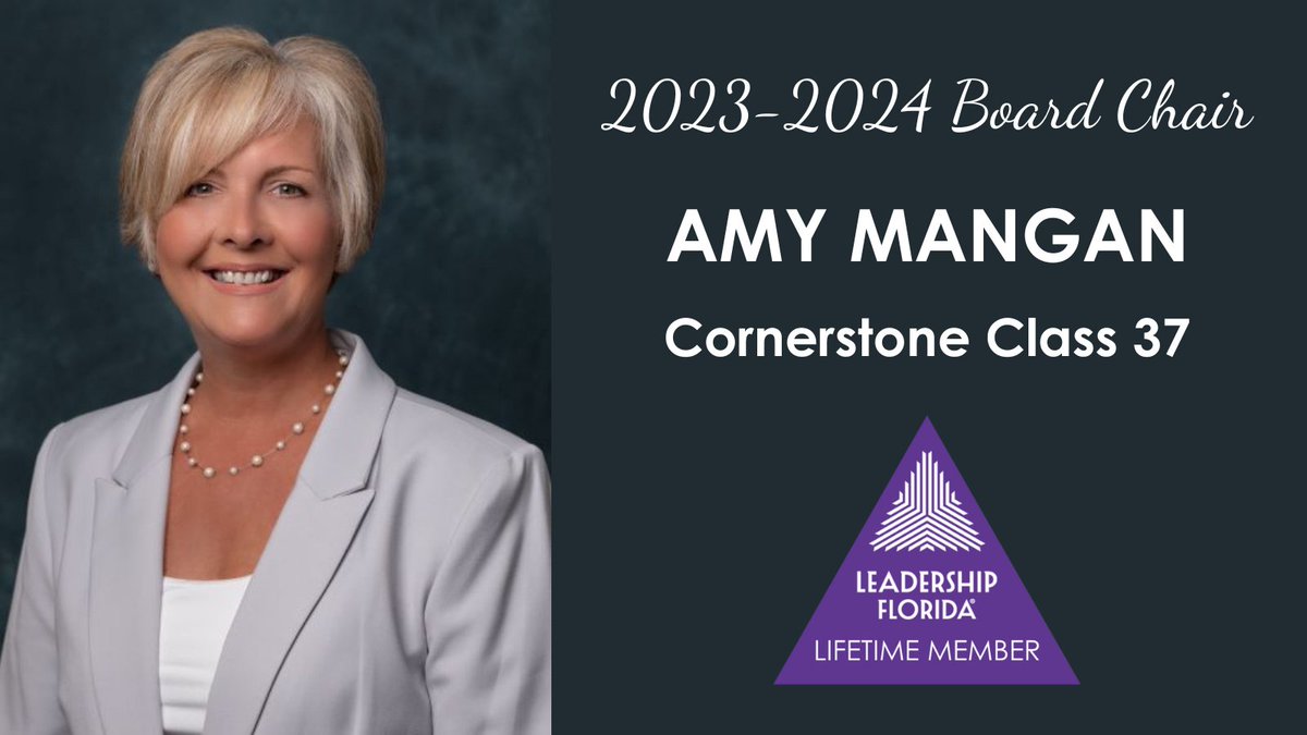 LeadershipFla's tweet photo. Congratulations to #LifetimeMember Amy Mangan (#CornerstoneClass37 #SoGood, #EastCentralRegion), our new board chair for 2023-2024! We are thrilled to have her on board to lead the organization to new heights this year! Read more: https://t.co/cXcP7FahIZ https://t.co/2IqgFXaIBV