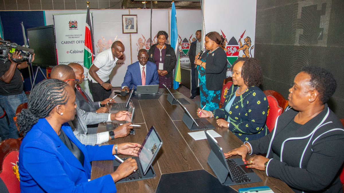 What a great day for the <a href="/ICTAuthorityKE/">ICT Authority</a>  as our very own Mary Kerema and Philip Irode join the Cabinet to  witness HE the  President  signing  his digital signature today at KICC where he launched  the eCitizen platform.

#Gavamkononi