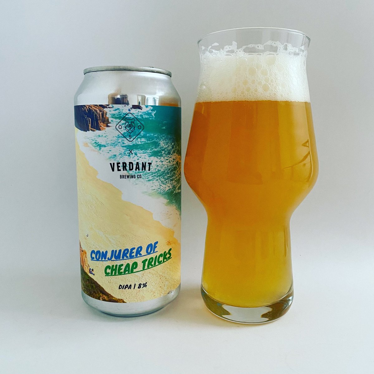 La Cerveza del Viernes: 
Conjurer of Cheap Tricks
Style: DIPA
Alc. 8% Vol. 44cl. IBU’s n/a
Brewery: <a href="/OsoBrewCo/">Oso Brew Co</a> &amp; @verdantBrew
#Madrid #Spain &amp; #Penryn #England 

<a href="/RodrigoDelgado/">Rodrigo Delgado</a> <a href="/aliciasantos48/">Alicia de los Santos</a> <a href="/HopticalA/">Hoptical</a> <a href="/MakoRicky/">Mako Ramone</a> <a href="/HARROW_h/">harrow</a> <a href="/jafgaqt/">JafgAQT ن 🛠️</a> <a href="/tolobv/">Tolo Berrocal</a> <a href="/Pep_tf/">Josep Trepat Font 🎗️</a> <a href="/Senor_Greezy/">🍻Señor Greezy🌮</a> <a href="/schwanke1965/">Gonzo</a>
