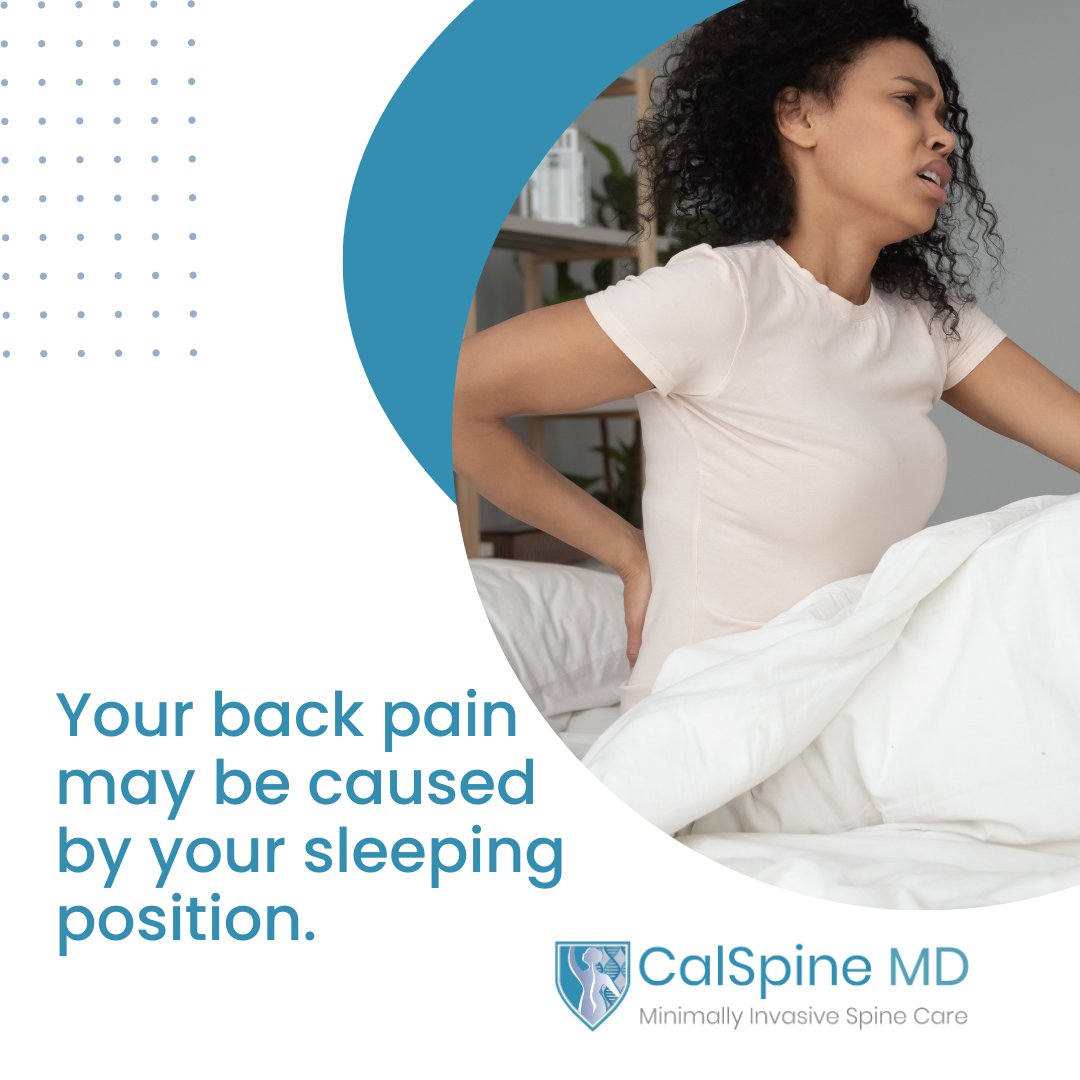CalSpineMD's tweet photo. Are you suffering from back pain? It could be caused by your sleeping position.

What are the best sleeping positions for lower back pain? 

Read this article to find out, as well as tips for better spine alignment while you're sleeping!... https://t.co/44iieKD9LC