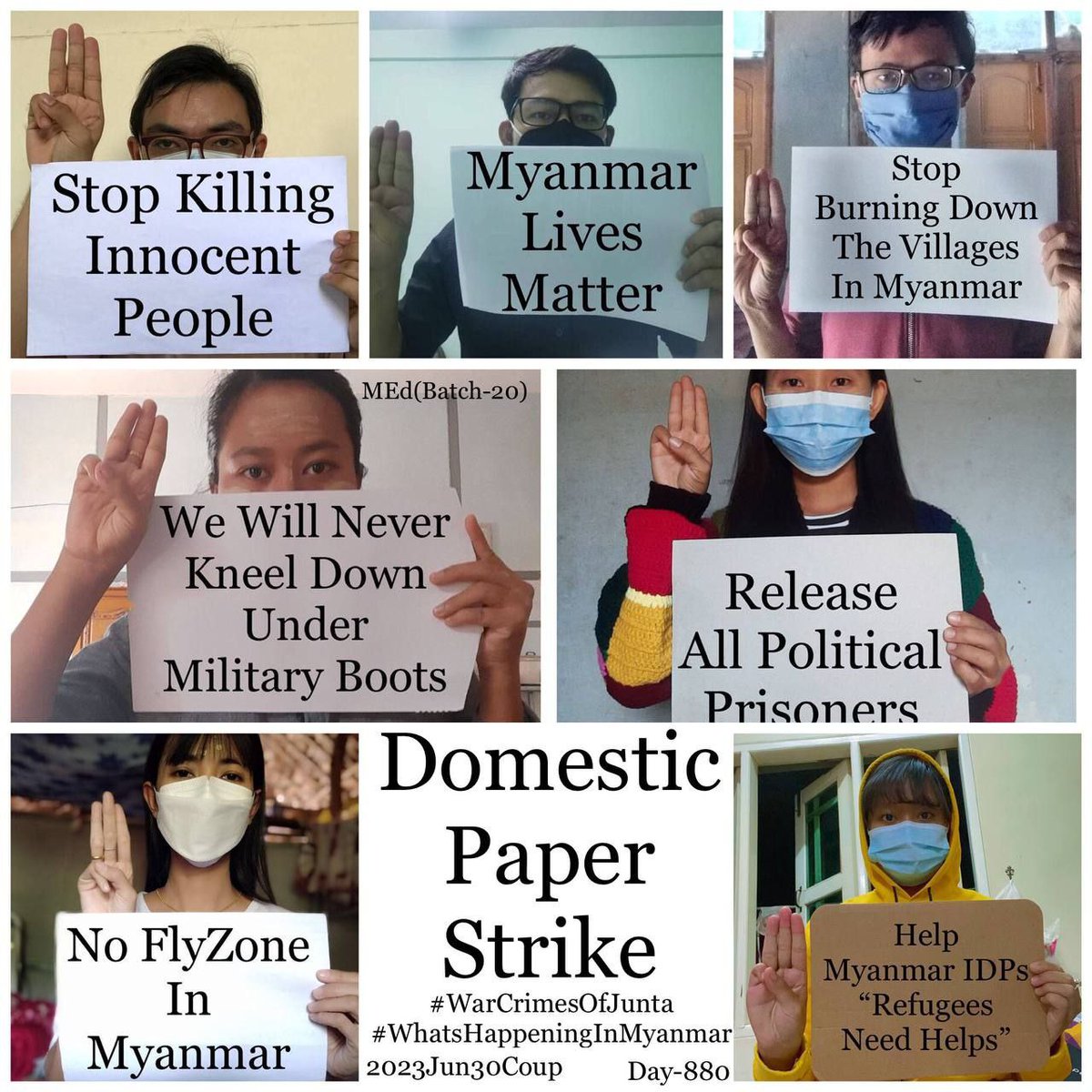 spring_lily_mm's tweet photo. Daily anti-coup revolutionary domestic strike by pro-democracy CDMer teachers from Sagaing University of Education as 880th day.  #2023Jun30Coup #WhatsHappeningInMyanmar https://t.co/kr48IGcW2J