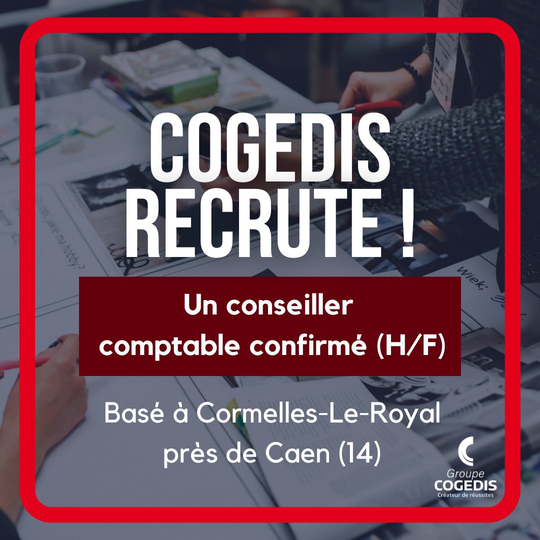 [#Recrutement] 🔎✔️ Cogedis recrute un conseiller comptable confirmé ainsi qu'un Manager d'équipe Comptable à Vire ou Cormelles-Le-Royal, près de #Caen (14).

Conseiller comptable ⤵️
bit.ly/3NTwUkZ

Manager ▶️ bit.ly/446HURF