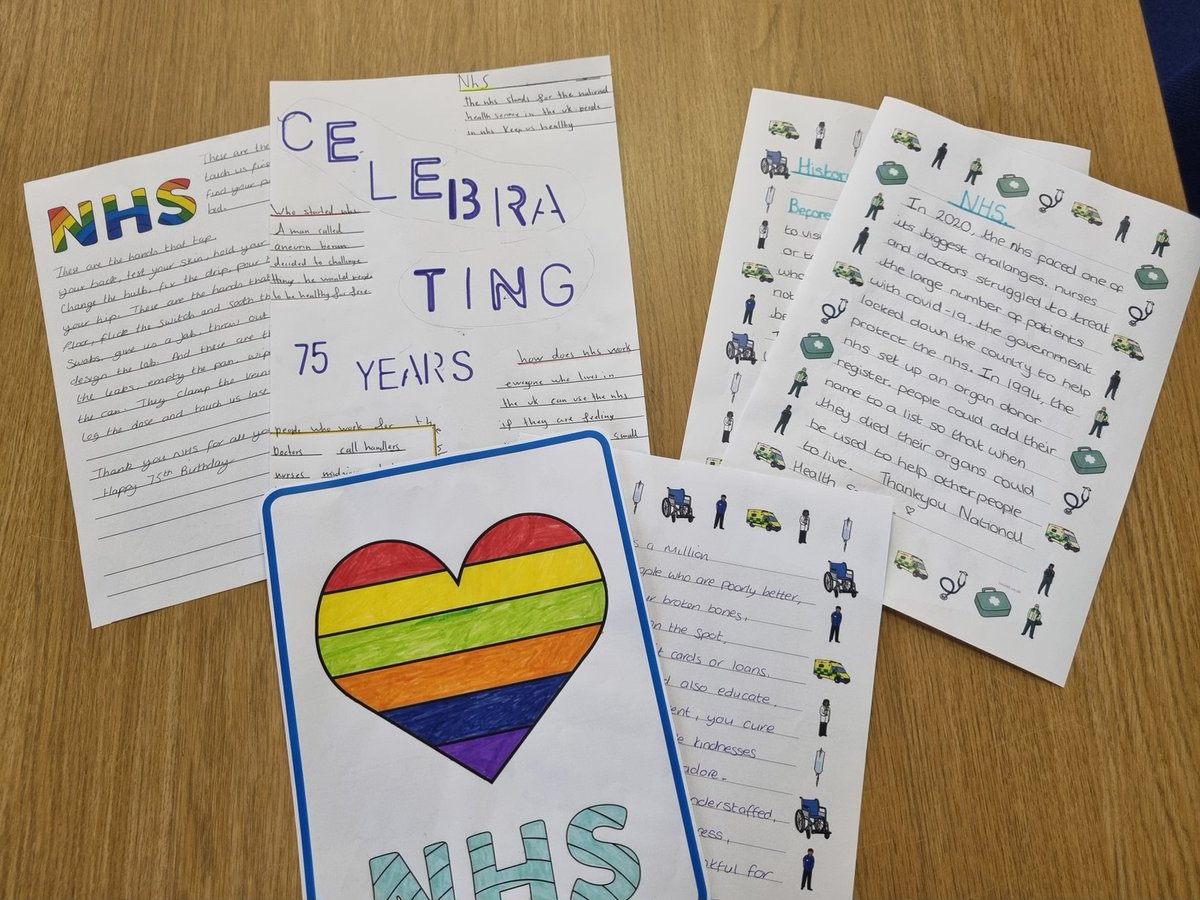 Happy 75th Birthday <a href="/NHSEngland/">NHS England</a> Our students at <a href="/WalesHigh/">Wales High School</a> have loved creating work for your out-patients wall display at <a href="/RotherhamNHS_FT/">The Rotherham NHS FT</a> goodies are being sent too! We are so grateful to each and every person within the NHS.