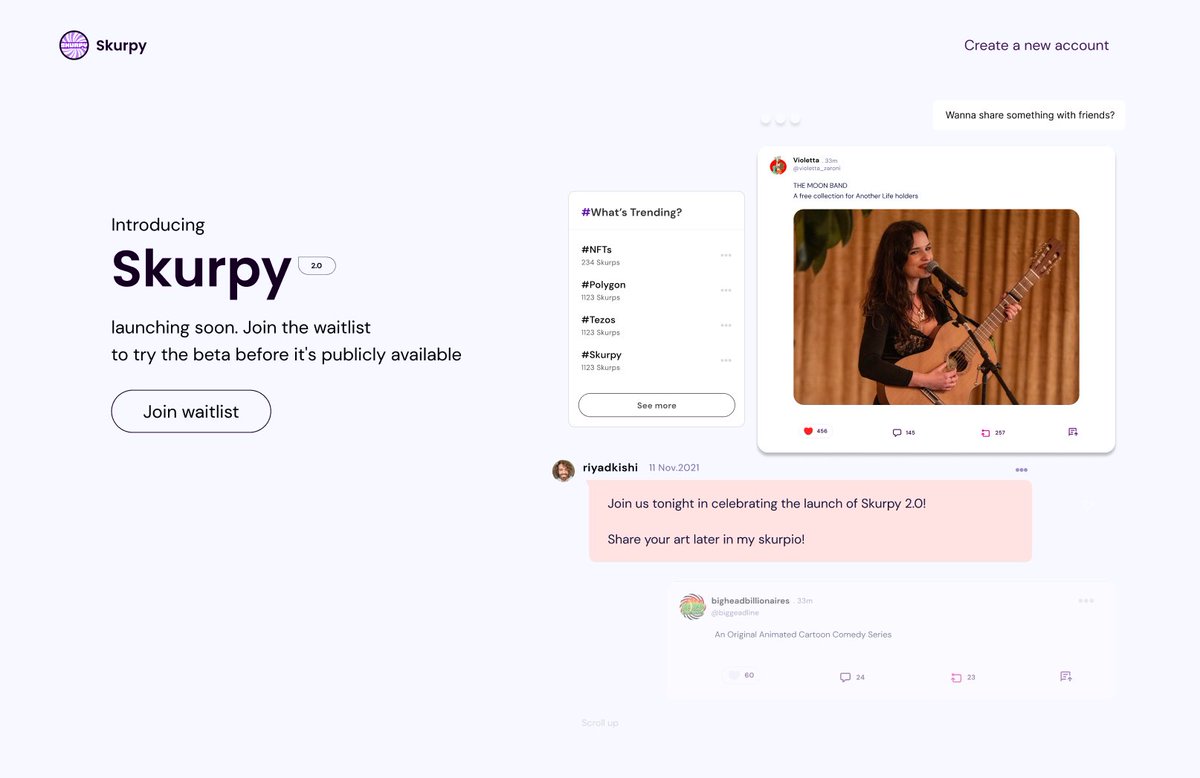 Introducing Skurpy 2.0 🔥 Join the waitlist to try the beta before it's publicly available Comment #Skurpy2 and share your art 🎨 Skurpy.com