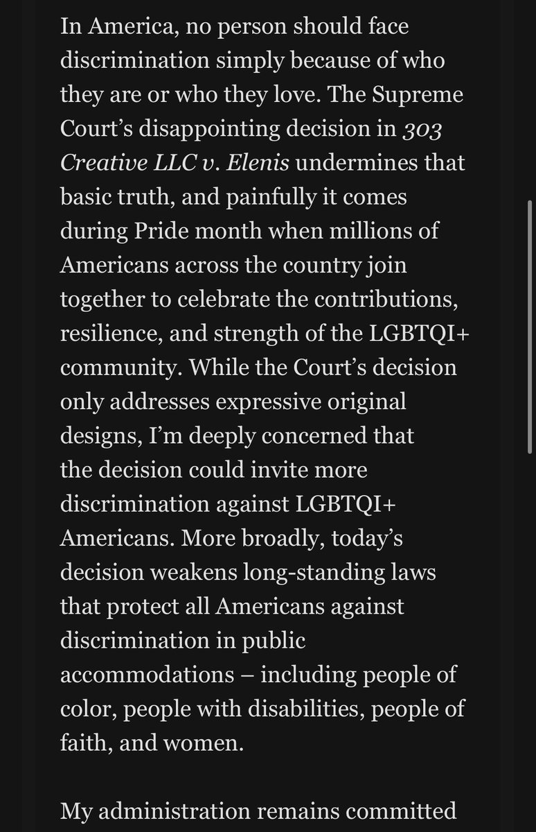 Evan Lambert On Twitter Statement Just In From Pres Biden On The 303 Creative Decision
