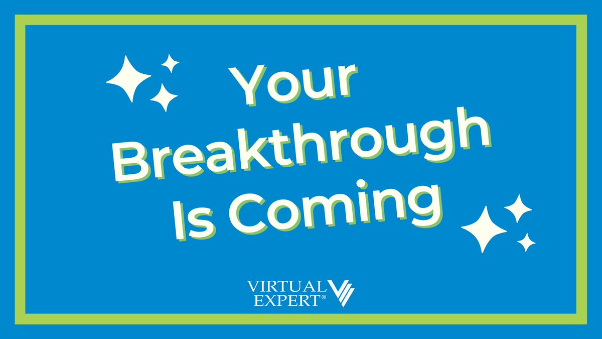 virtualexpert_'s tweet photo. It’s time for your breakthrough! Speak with a member of our team to get personalized recommendations on how to launch or grow your virtual business: https://t.co/NBj4cwZ10Y
 
#virtualexperttraining #breakthroughsession #moreclients #moreprofit https://t.co/FgTYQ5wA1T