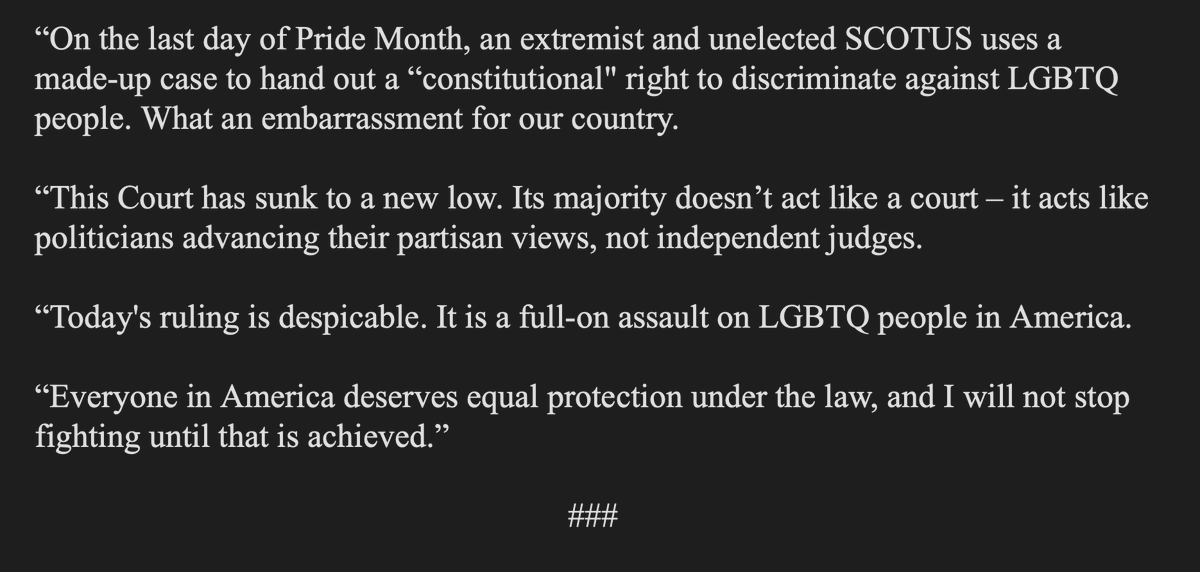 AnthonyAdragna's tweet photo. Fetterman not mincing words on today's SCOTUS decision: "This Court has sunk to a new low. Its majority doesn’t act like a court – it acts like politicians advancing their partisan views, not independent judges." https://t.co/TGngXzhM2r