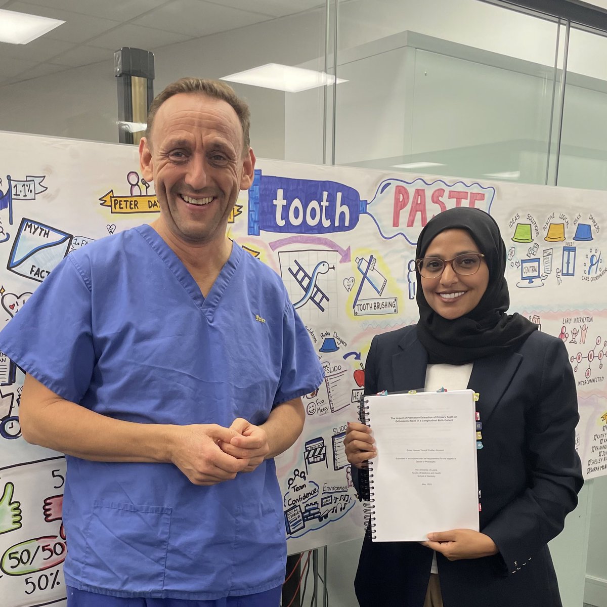 AlnuaimiEman's tweet photo. So thrilled to have passed my PhD viva! A huge thank you to my examiners Prof @nicolainnes @cardiffuni &amp; Dr @SamiyaSubka @UniversityLeeds for a great discussion. A massive thank you to my supervisor Prof @DrPeterDay, forever grateful for all the support throughout my PhD journey. https://t.co/IztjoBhHjS