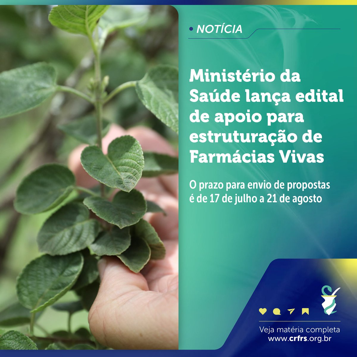 #NewsFarma:                        

Os inscritos deverão demonstrar relevância, capacidade técnica de execução e previsão de sustentabilidade com recursos próprios após a fase de estruturação.

📷 Confira a matéria: shre.ink/lluY