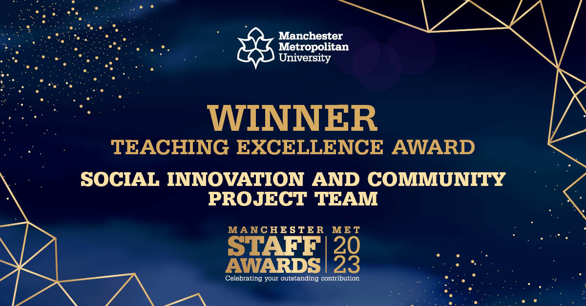 Manchester Metropolitan Uni (@manmetuni) on Twitter photo <a href="/MMU_Research/">Research & Innovation at Manchester Met</a> <a href="/MMUEngage/">Manchester Met Science and Engineering</a> Next up the Teaching Excellence Award, which recognises a #McrMet lecturer or team who place innovative, high-quality learning and teaching at the heart of their work.
Congratulations to… ⭐ Social Innovation and Community Project team 👏
#McrMetProud <a href="/MMU_Research/">Research & Innovation at Manchester Met</a> <a href="/MMUEngage/">Manchester Met Science and Engineering</a> Next up the Teaching Excellence Award, which recognises a #McrMet lecturer or team who place innovative, high-quality learning and teaching at the heart of their work.
Congratulations to… ⭐ Social Innovation and Community Project team 👏
#McrMetProud