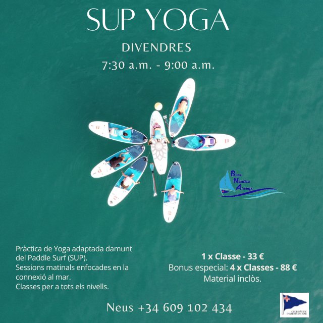 Nova activitat pels divendres al matí. Sup Ioga Amb una gran especialista.Neus Torné #ioga #sup @cnarenys @Turisme_Arenys @AgendaArenys @esportcat @CostaBcnMaresme @radioarenys @UCECcat @UFECcat @AjArenys @portsgencat