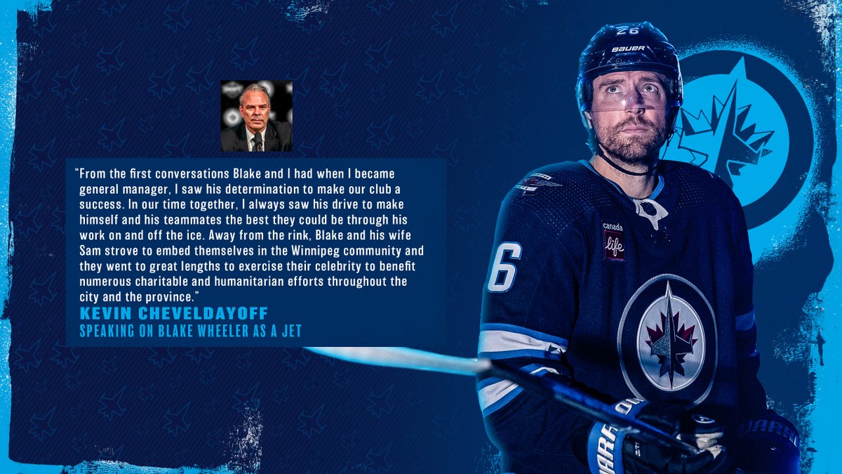 NHLJets's tweet photo. “We would like to thank Blake for his dedication and service to the Jets, the city of Winnipeg and the province of Manitoba. We are incredibly grateful for the contributions that he has made during his 12 seasons with the franchise.” https://t.co/I8Pg8sILTu