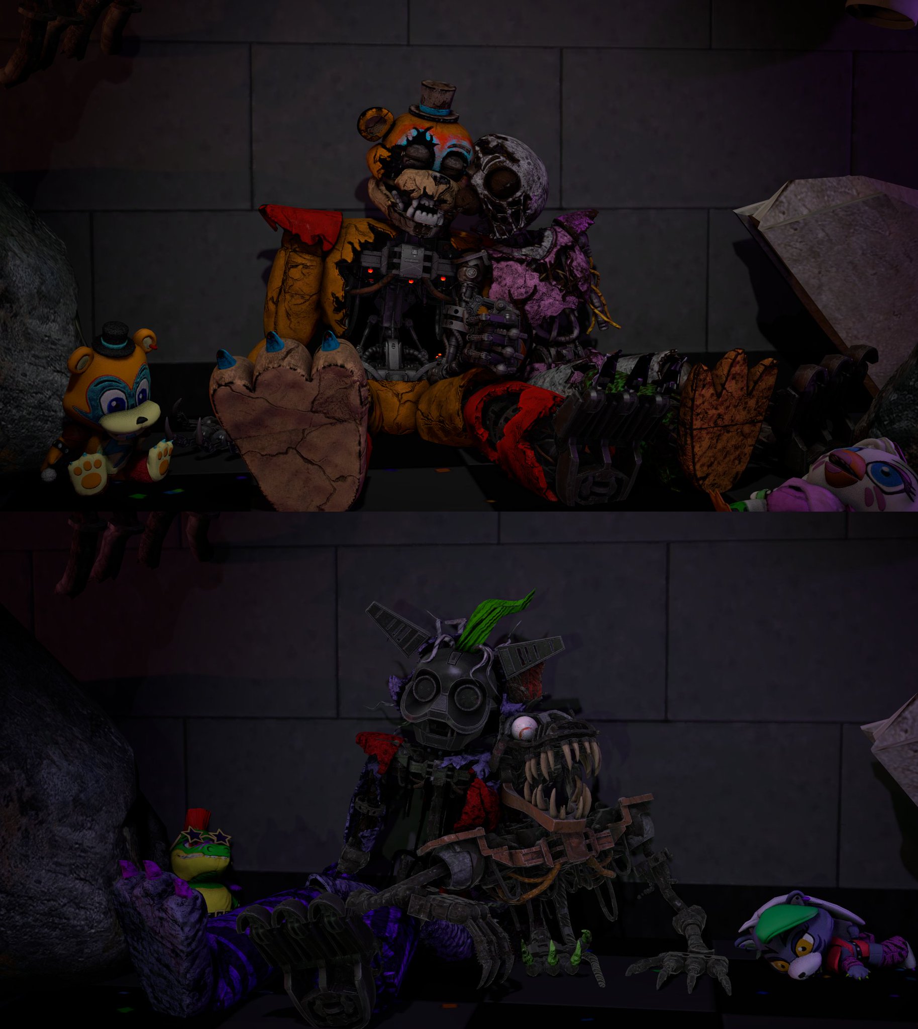 FNAF Security Breach Ruin Glamrock Freddy chica Monty Roxy 