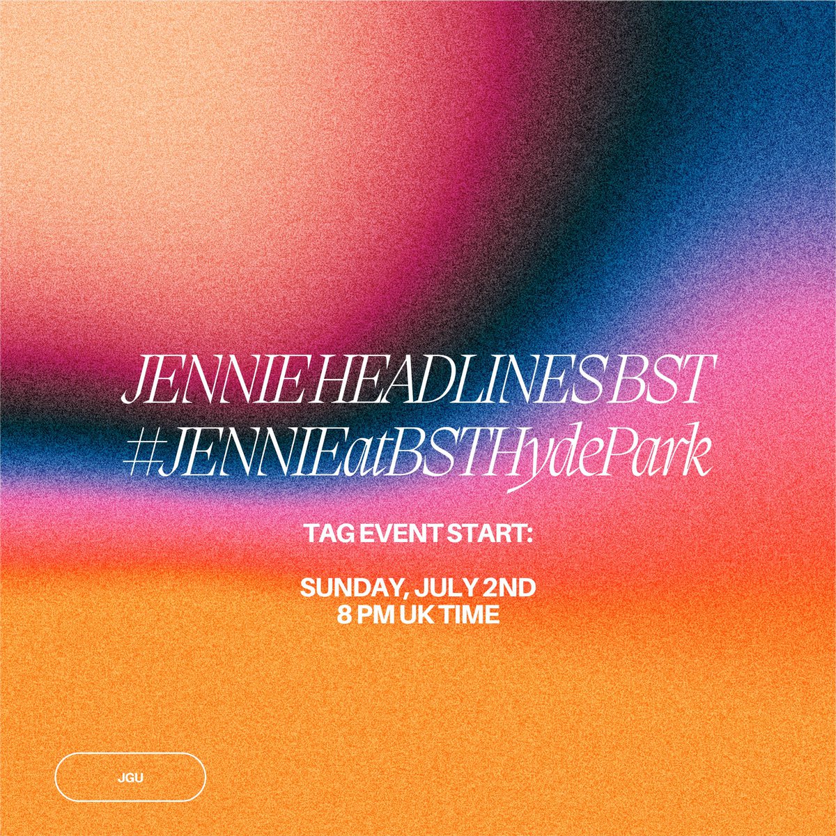 Jennie_Union's tweet photo. [HT party for BST HYDE PARK]

BST Hyde Park is indeed big stage and also another meaningful milestone for performer JENNIE. Join us with trending party as we celebrate JENNIE’s big moment🔥

🗓 02.JULY 2023,SUN
⏱️ 8PM UK || 4AM KST

. JENNIE HEADLINES BST
#️⃣ JENNIEatBSTHydePark https://t.co/96XFRuzE22