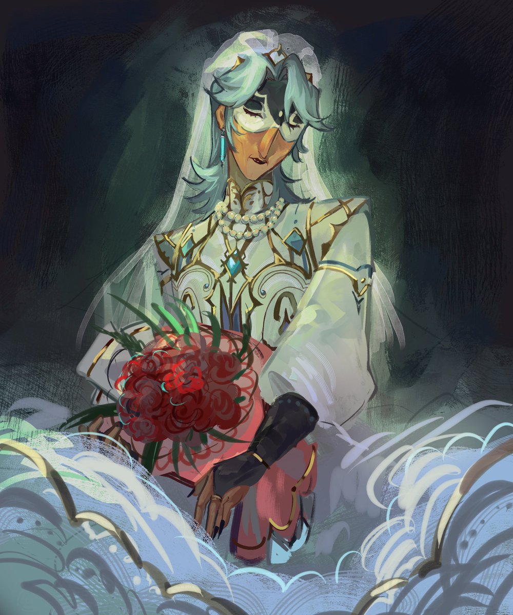 Levulen's tweet image. AUGH have my segment oc Gemory in a wedding dress i need to die immediately

#Dottore #Segmentoc