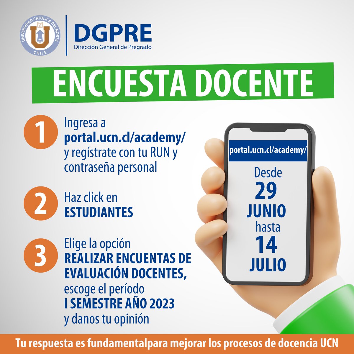 Invitamos a tod@s los estudiantes de la FACEA a responder la Encuesta docente 🙌
Es importante tu evaluación para obtener una retroalimentación de lo que podemos mejorar 😊