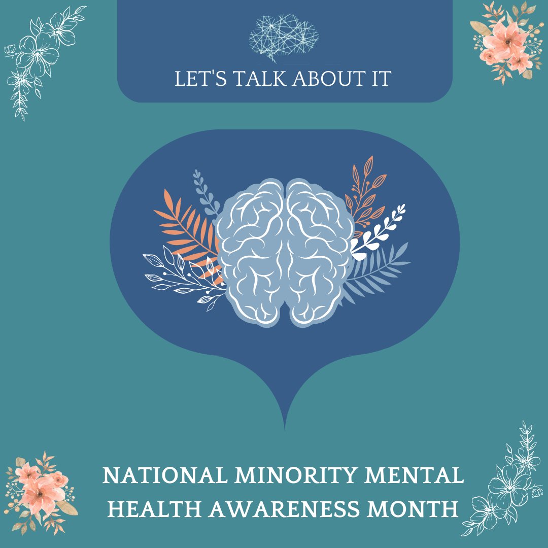 July is National Minority Mental Health Month!

This has been developed by Mental Health America as a nationwide effort to bring to attention the multitude of mental health experiences within BIPOC communities.