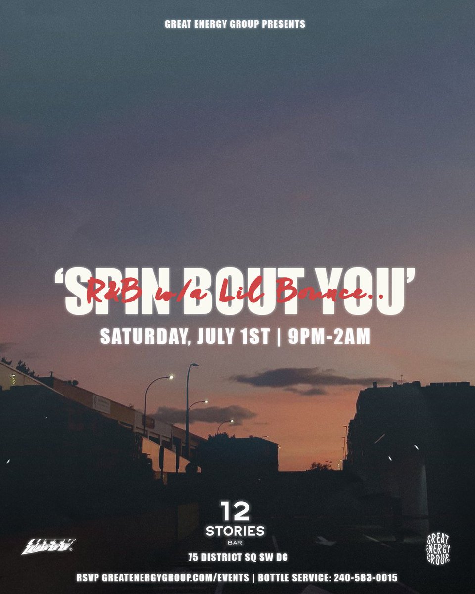 Spin Bout You - R&amp;B with a lil Bounce @12storiesdc 
9PM - 2AM This Saturday, July 1st. 

Link in bio to RSVP 
VIP Sections 240.583.0015