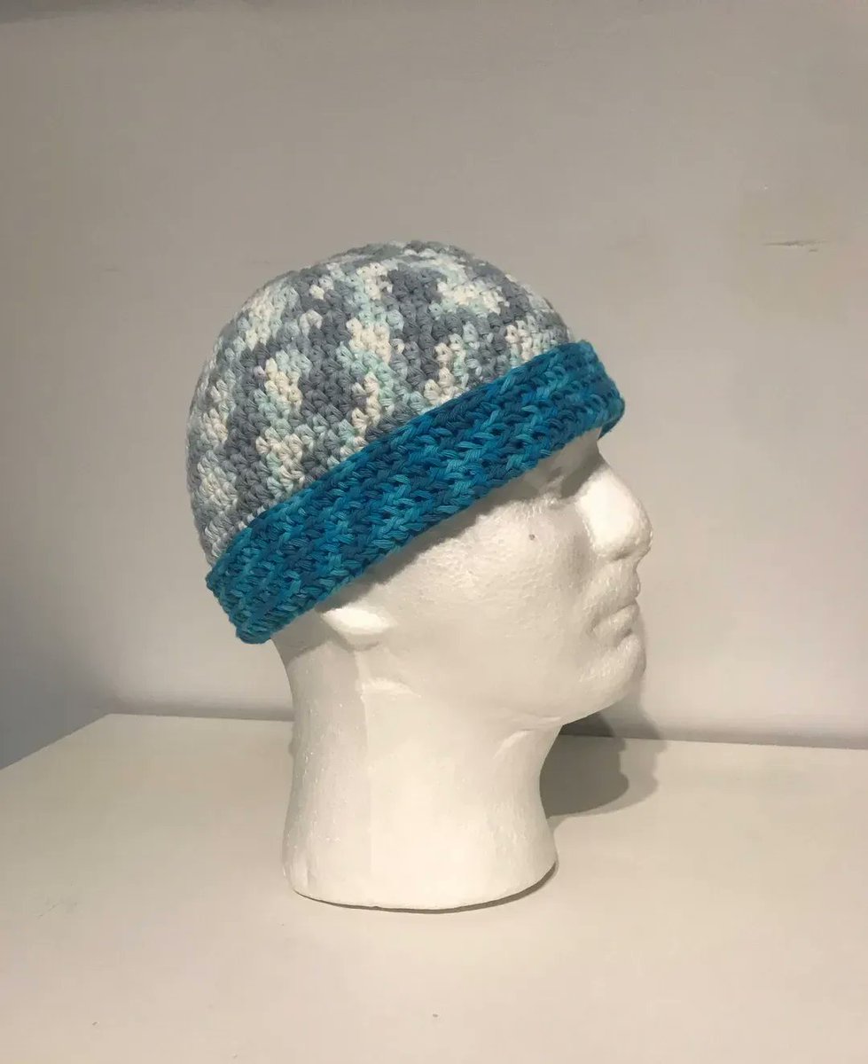 Adult Blue Colour Beanie (blue shades) - 24' Circumference - etsy.com/uk/listing/137… - #beanie #hat #crochet #handmade #etsy #etsyretwt #ATEtsyRT #Basketweave #anthonybrighton
