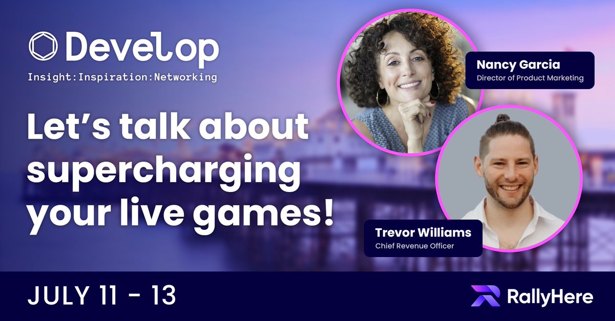 Interested in supercharging your live-service game? Join @Th3B4r0n and @digitalng at @developconf from July 11-13! Reach out to Trevor@rallyhere.gg or Nancy@rallyhere.gg to set up a meeting! 

#GameDev #RallyHere #LiveOps #GaaS