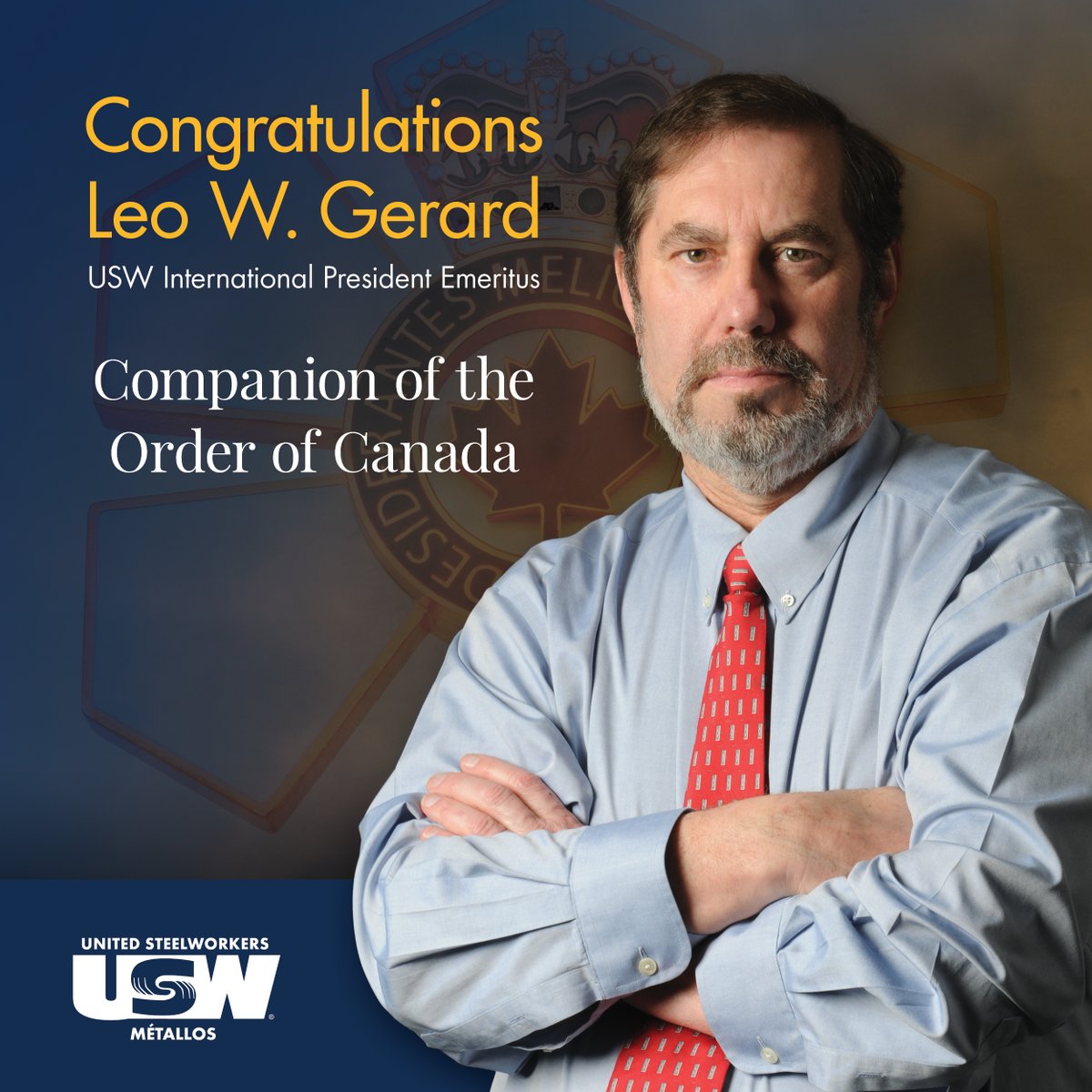 We are absolutely thrilled to share that today Leo Gerard, USW International President Emeritus, received the country's highest civilian honour - Companion of the Order of Canada 🇨🇦. Congratulations Leo! 🎉🎉🎉(1/3) #CanLab #USW