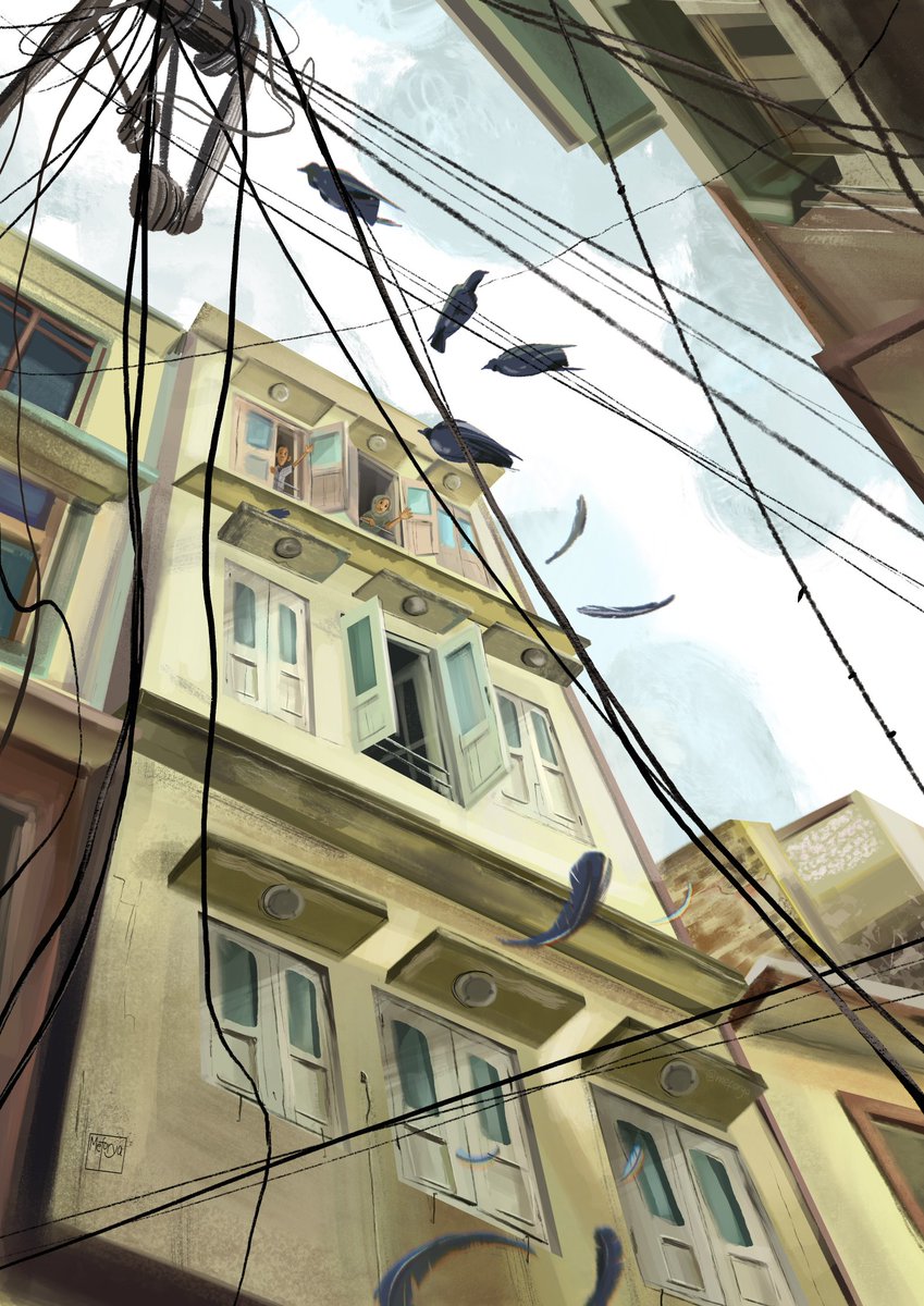 Painted my old grandparents house. They always wave bye to me from the window as I drive off. ♥️ 
#visualart #visdev #conceptart #digitalpainting #illustrationart #cityscape #urbanart #DigitalArtist #commissionsopen #backgroundart #colorful #childrensbook #CartoonArt #painting