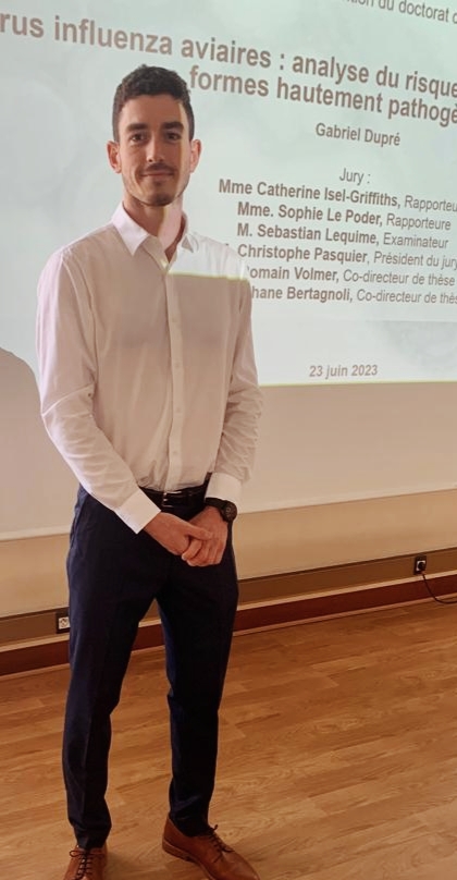 DupreGab's tweet photo. Last week, I became Doctor in Virology. Many thanks to the jury members,@UMR_IHAP, and Dr. Romain Volmer (@romvo9) for his mentorship and for letting me work on such a fascinating project. The journey continues to new horizons. Let's play more in the fascinating world of viruses! https://t.co/MmVf0ZXmKk