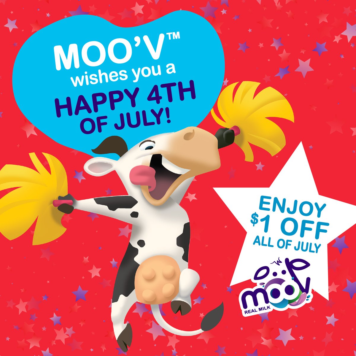 Happy 4th of July! When out enjoying the holiday’s festivities, make sure to bring some MOO’V™ Real Milk along. With 19g of protein and no added sugar, MOO’V™ is a delicious way to keep your kids going throughout the busy day. Order online at hy-vee.com/aisles-online/…
