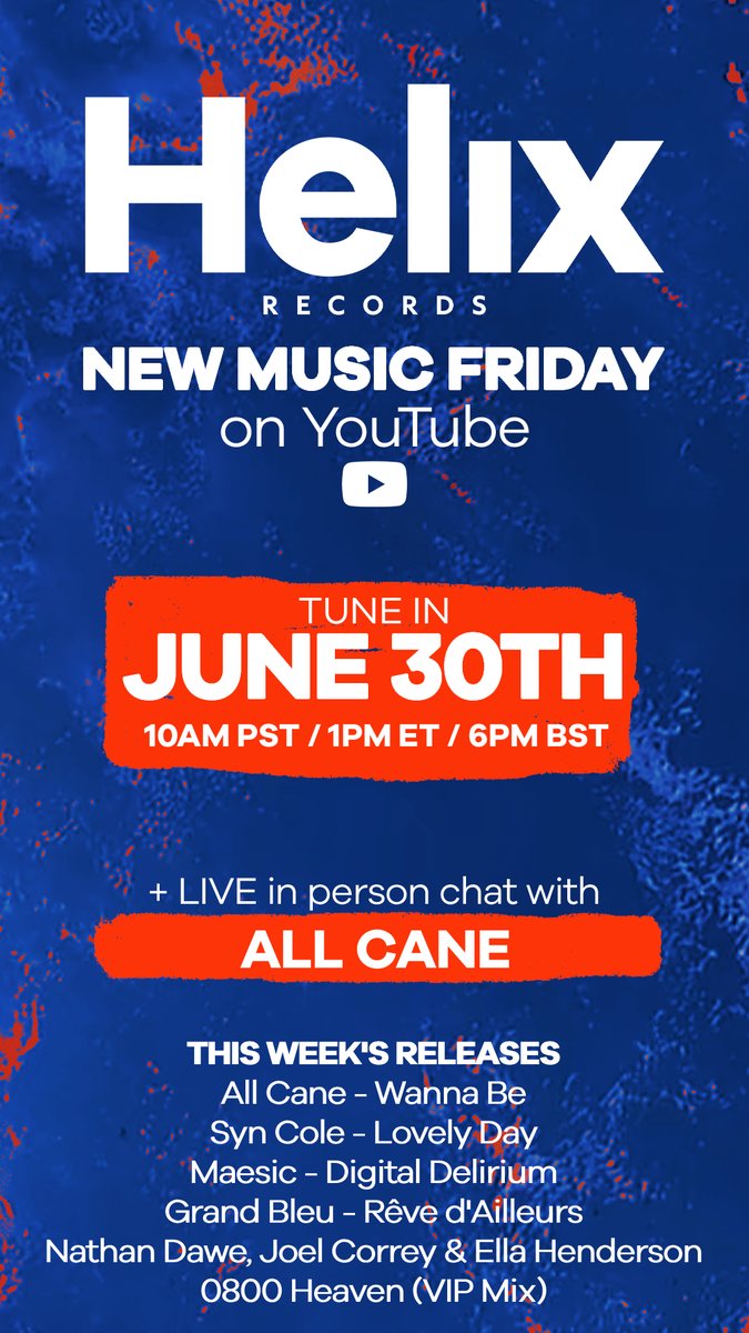 Helix Records NFT (@helixrecsnft) on Twitter photo 🪩 <a href="/helixrecs/">Helix Records</a> New Music Friday w/ Special Guest All Cane 🪩
Join us LIVE NOW on Youtube to hang out with All Cane and chat about all of our releases and music news from Helix this week
youtube.com/live/tvZNfg483… 🪩 <a href="/helixrecs/">Helix Records</a> New Music Friday w/ Special Guest All Cane 🪩
Join us LIVE NOW on Youtube to hang out with All Cane and chat about all of our releases and music news from Helix this week
youtube.com/live/tvZNfg483…