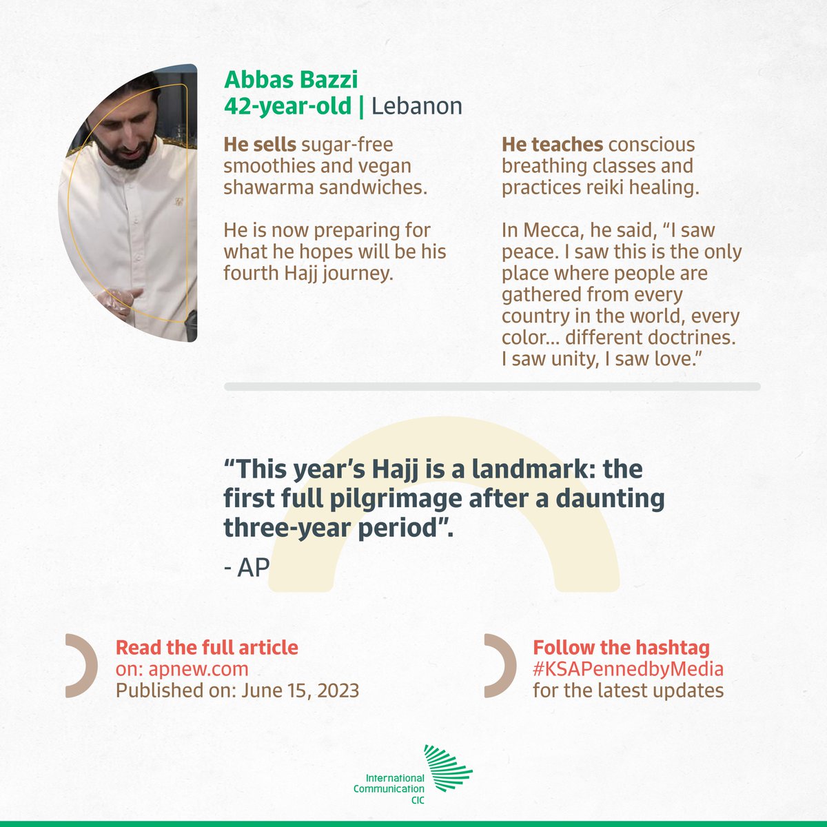 #KSAPennedbyMedia | From Gaza to Indonesia, Lebanon to the U.S, these inspiring stories of faith ignite hearts as the pilgrims' dreams to perform Hajj turned into reality. #Hajj2023 #In_Peace_and_Security