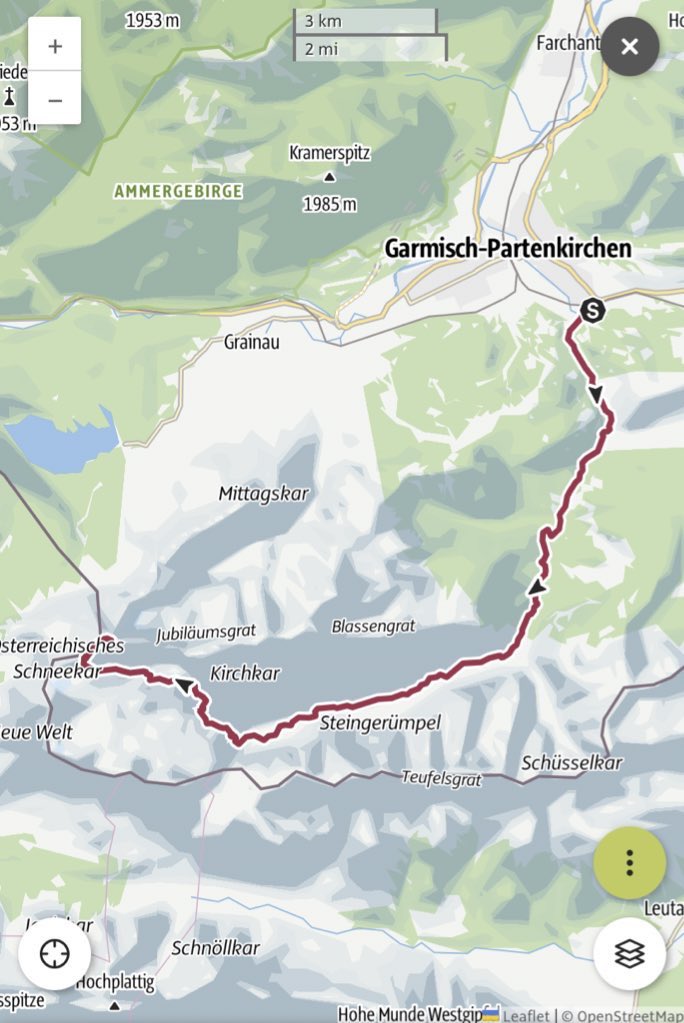 #Wanderung auf die #Zugspitze.
Planung abgeschlossen. ✅

⏰Gesamtdauer: Ca. 10 Stunden
🏃‍♀️Gesamtdistanz: 21,7 km
🏔️Höhenmeter: 3000m