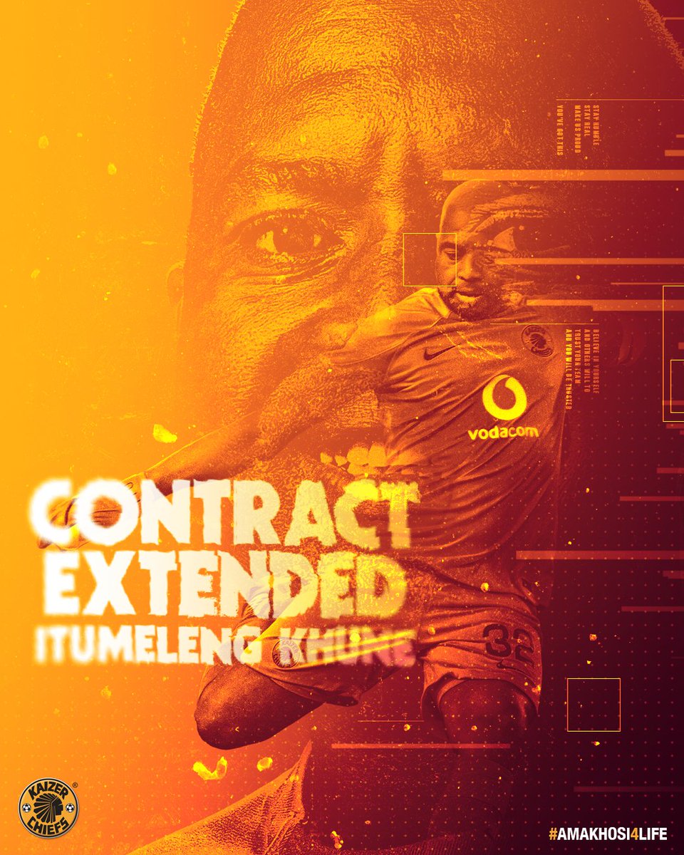 KhuneFoundation's tweet photo. "Khune Pens His Final Chiefs Contract as Player

Kaizer Chiefs’ longest serving player and Club captain, Itumeleng Khune, has been handed a new contract which will see him play for Amakhosi for one final season, taking his professional career to two decades" - @KaizerChiefs https://t.co/emwjDZTDTB