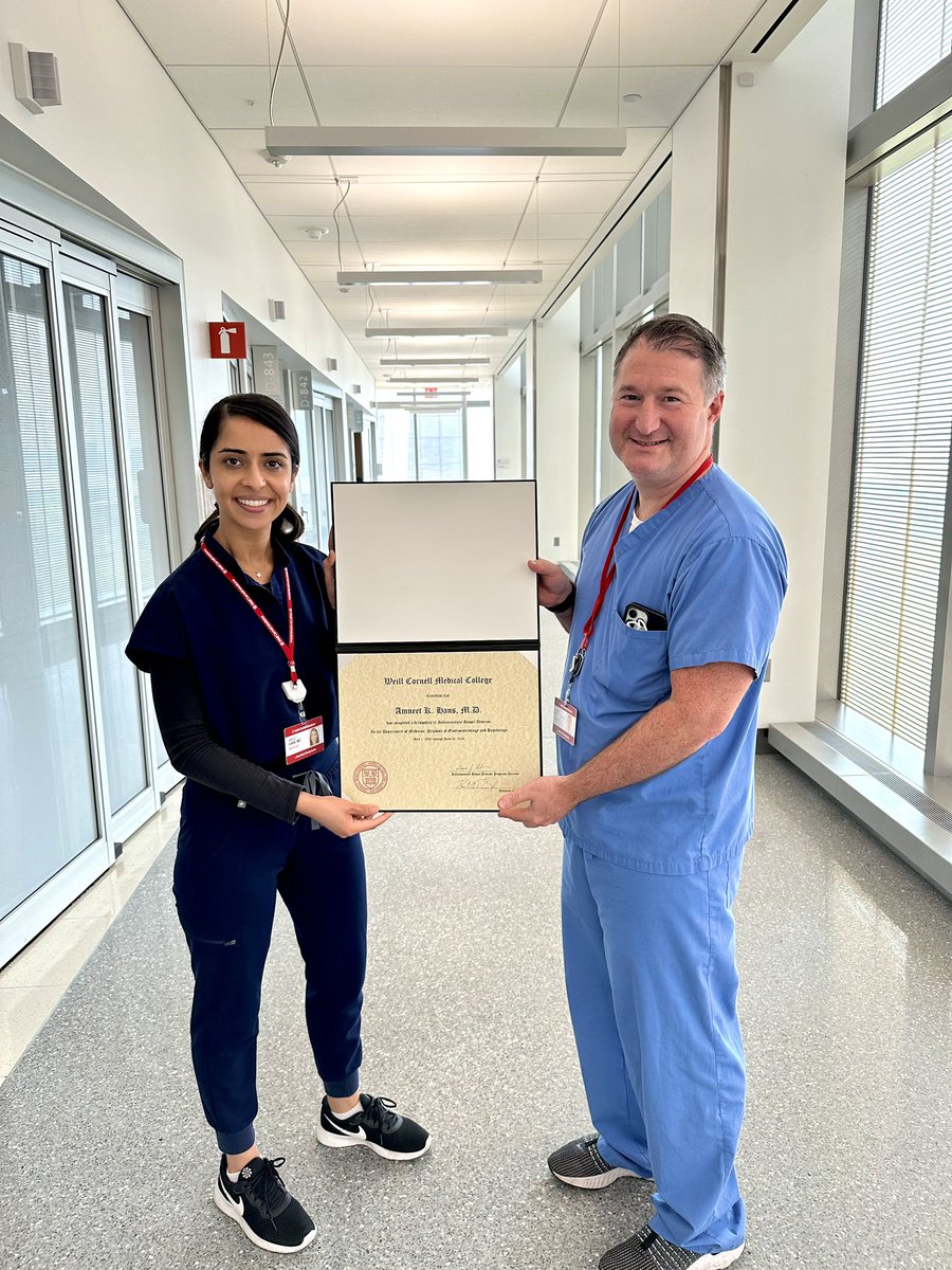 What an amazing privilege it has been working with <a href="/amneethansmd/">Amneet K. Hans, MD</a> this past year! Congratulations on completion of your advanced #IBD fellowship at <a href="/WeillCornell/">Weill Cornell Medicine</a> <a href="/WCM_GI/">Weill Cornell Medicine GI & Hepatology</a>! We will miss you but are excited about your future and all you will accomplish! <a href="/RandyLongman/">Randy Longman</a> <a href="/Dana_Lukin/">Dana Lukin MD, PhD</a>