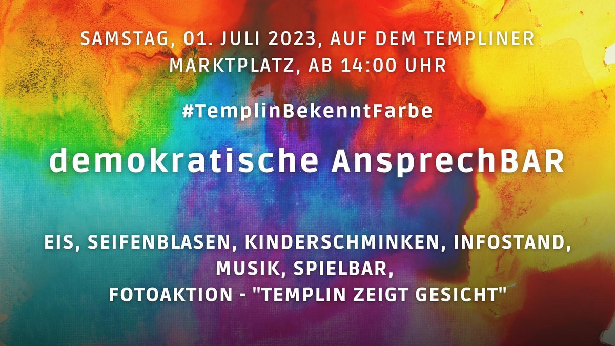 s_unteilbar's tweet image. Volle #Solidarität für morgen geht an die zivilgesellschaftliche Veranstaltung in #Templin, als Statement und Kontrast zum zeitgleichen „Sommerfest“ der AfD. #TemplinBekenntFarbe #TemplinZeigtGesicht #demokratischeAnsprechBAR #unteilbar #wirsindmehr #Templin0107