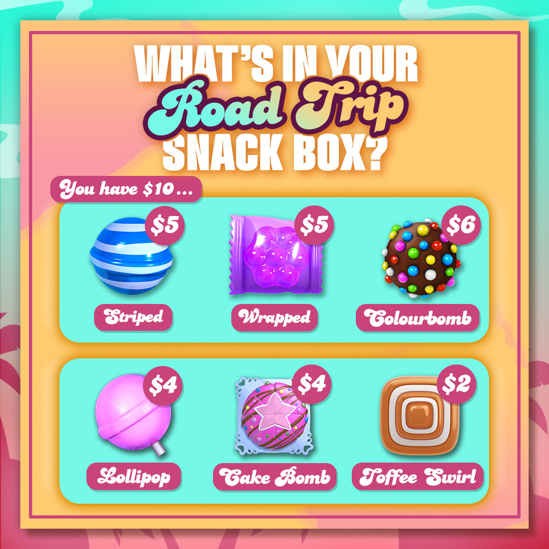 drop your snack selections