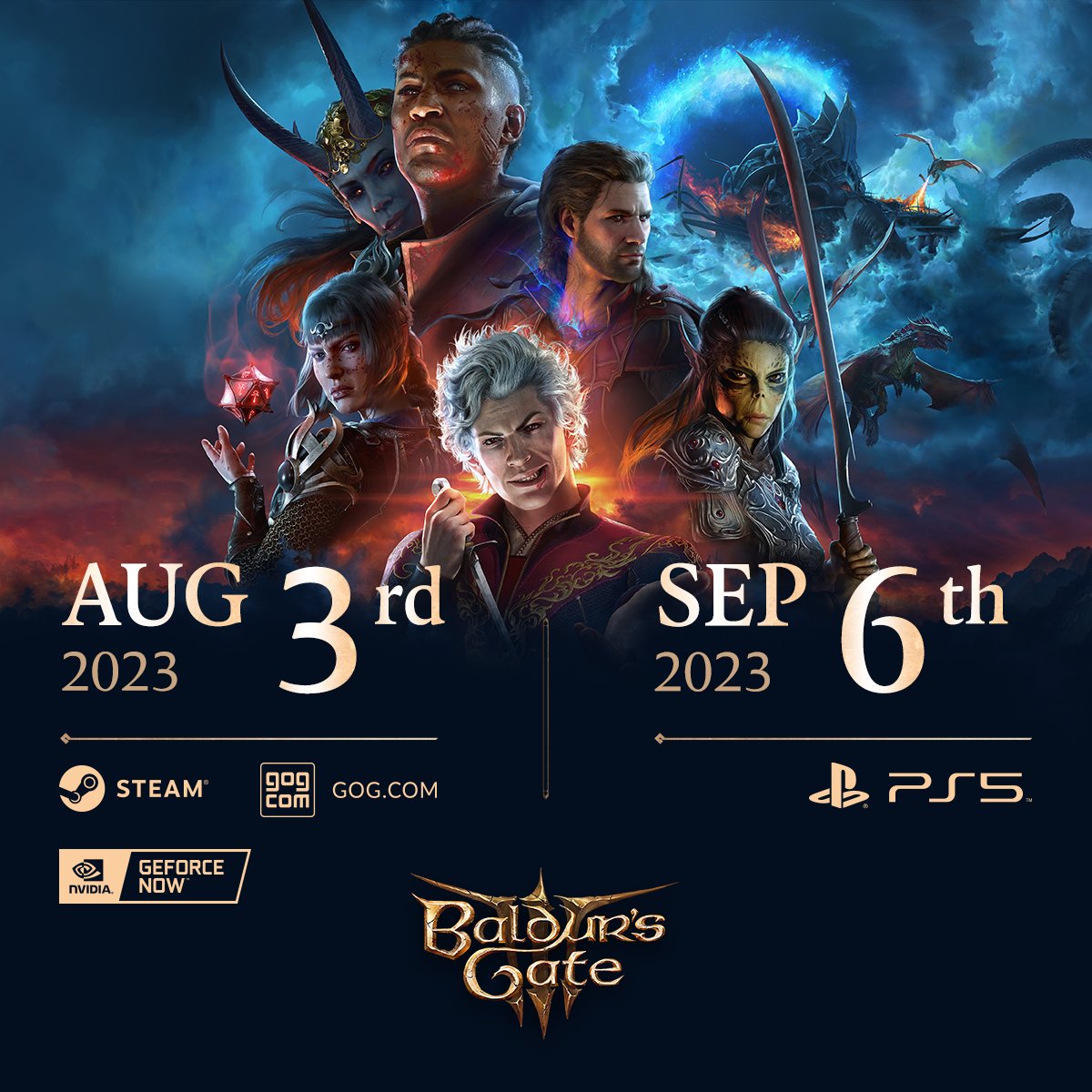 We’ve re-rolled the D8. Baldur’s Gate 3 is launching August 3rd for PC, and September 6 on PlayStation 5. We’re talking about that, and so much more in our latest Community Update.

Learn more in Community Update #20 : larian.club/D8