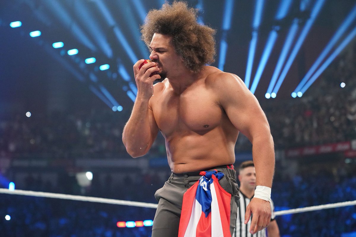 Rumors are swirling that WWE bought 20,000 stock of apples and 25 apples to be available every show. Carlito is BACK