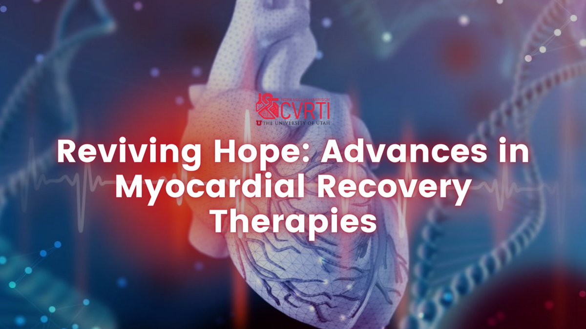 Exciting breakthroughs in #cardiachealth! 💓
Advances in myocardial recovery therapies and #regenerativemedicine offer hope for #heartfailure patients. Learn more in our blog post:

cvrti.utah.edu/reviving-hope-…

#cardiovascularresearch #cardiovascularhealth #utah #CardiacRecovery