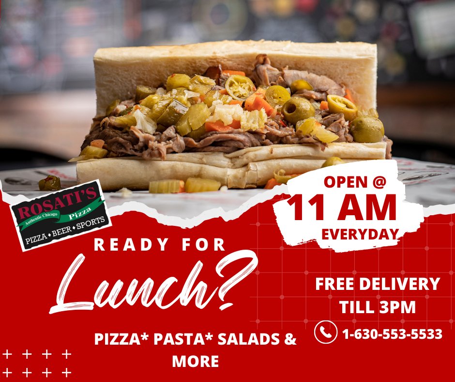 Who's ready for Lunch? We open everyday at 11 AM
Free Delivery Til 3PM Call Now!