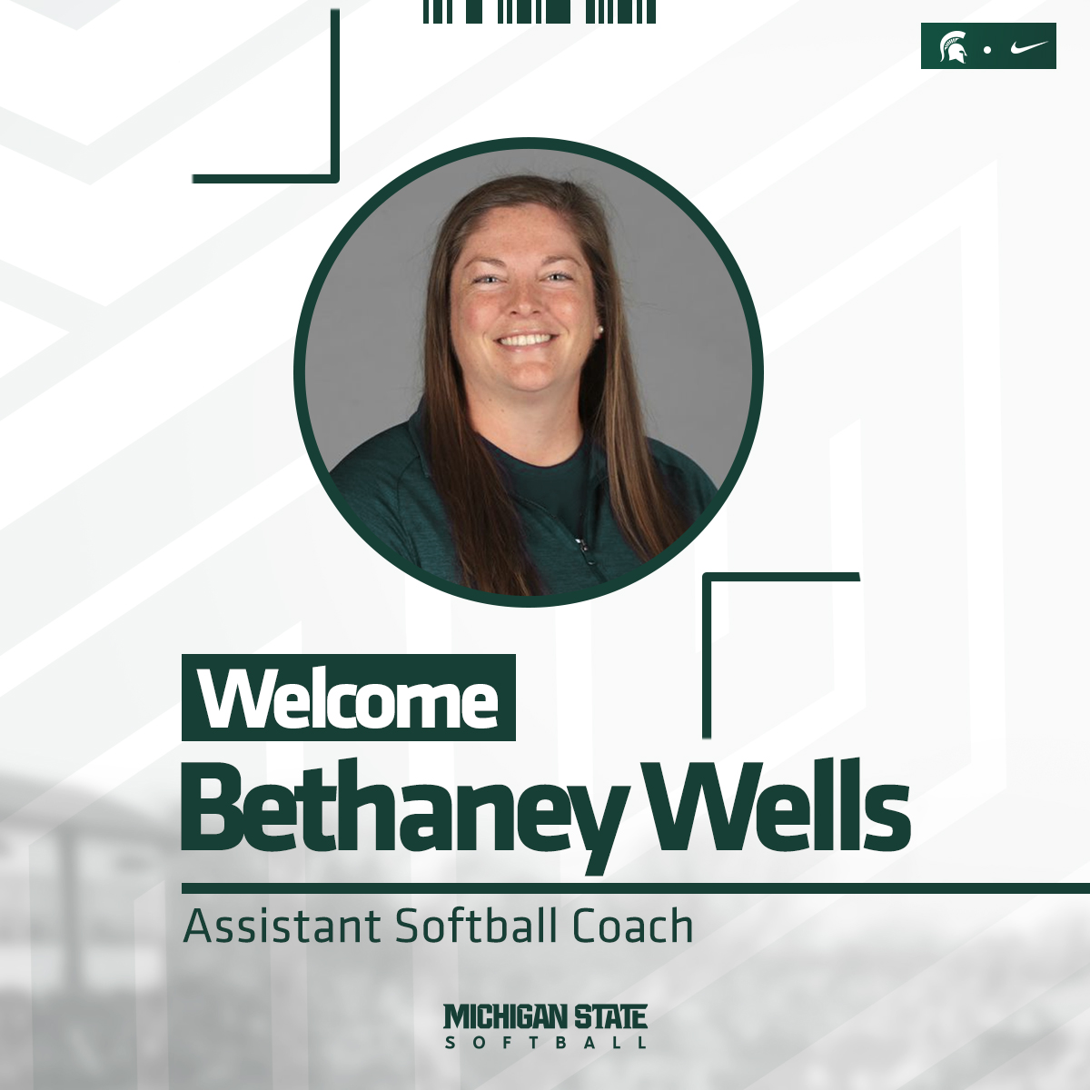 Excited to announce Bethaney Wells as our next hitting coach!

Coach Wells comes to East Lansing by way of UNCG where she helped the Spartans break numerous program hitting records.

📰: bit.ly/430Xehy

#GoGreen | #UNLEASH