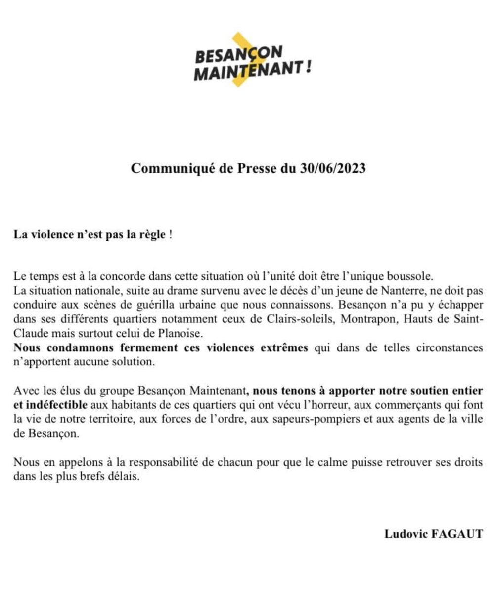 ChristineWerthe's tweet photo. Communiqué de presse de @FAGAUT1 et des élus de @BesanconMaint1 #OppCmBesac #Besançon #doubs https://t.co/PGx763eAKd