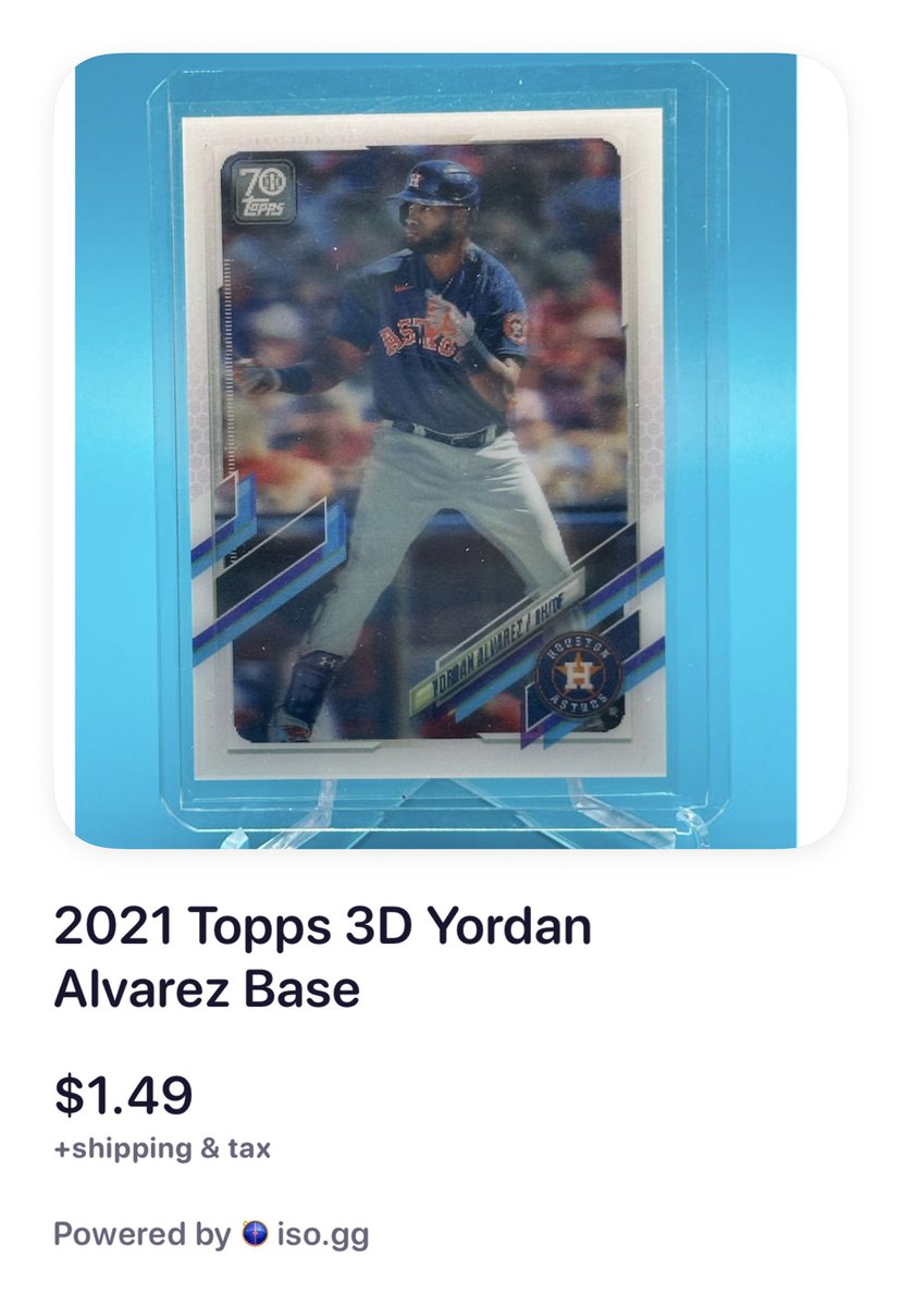 2021 Topps 3D Yordan Alvarez Base #cwmarket 10063: Follow and reply with #cwmarket to claim and purchase!